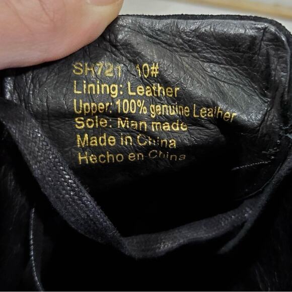 Barabas Men’s 10 Studded Spiked Black and Gold High-Top Sneakers - Picture 5 of 8